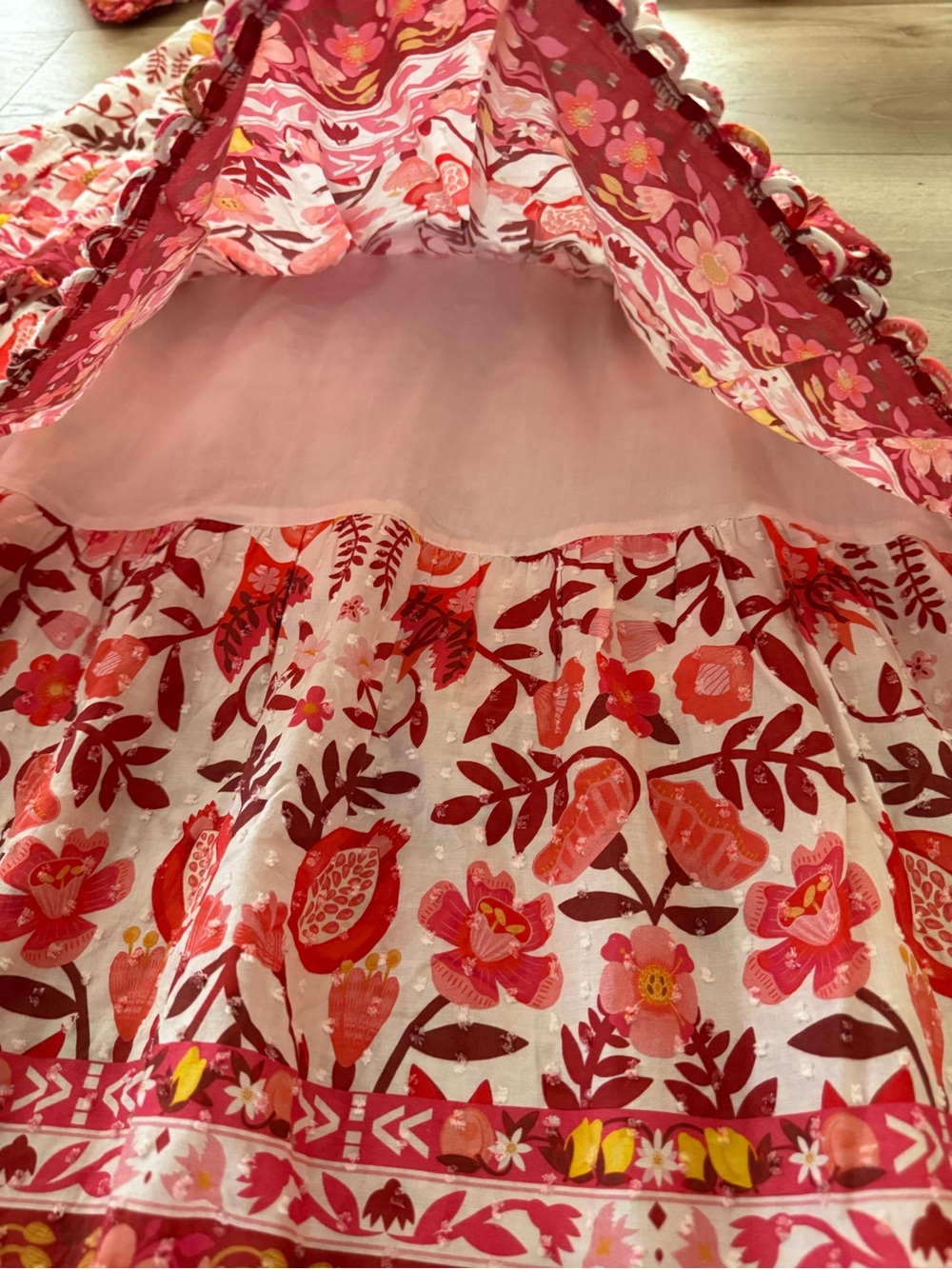FARM RIO ROMANTIC ORCHARD OFF WHITE MIDI DRESS M - Picture 5 of 15